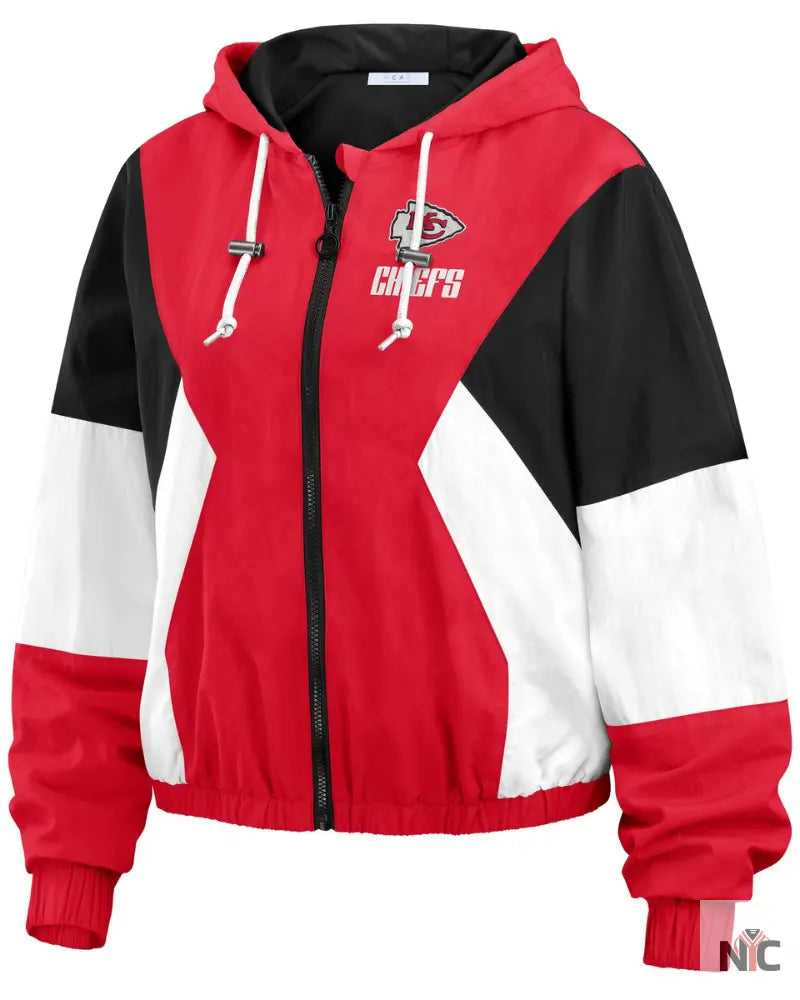 Women’s Wear By Erin Andrews Red & Black Kansas City Chiefs Color Block Jacket Clanton Jacket