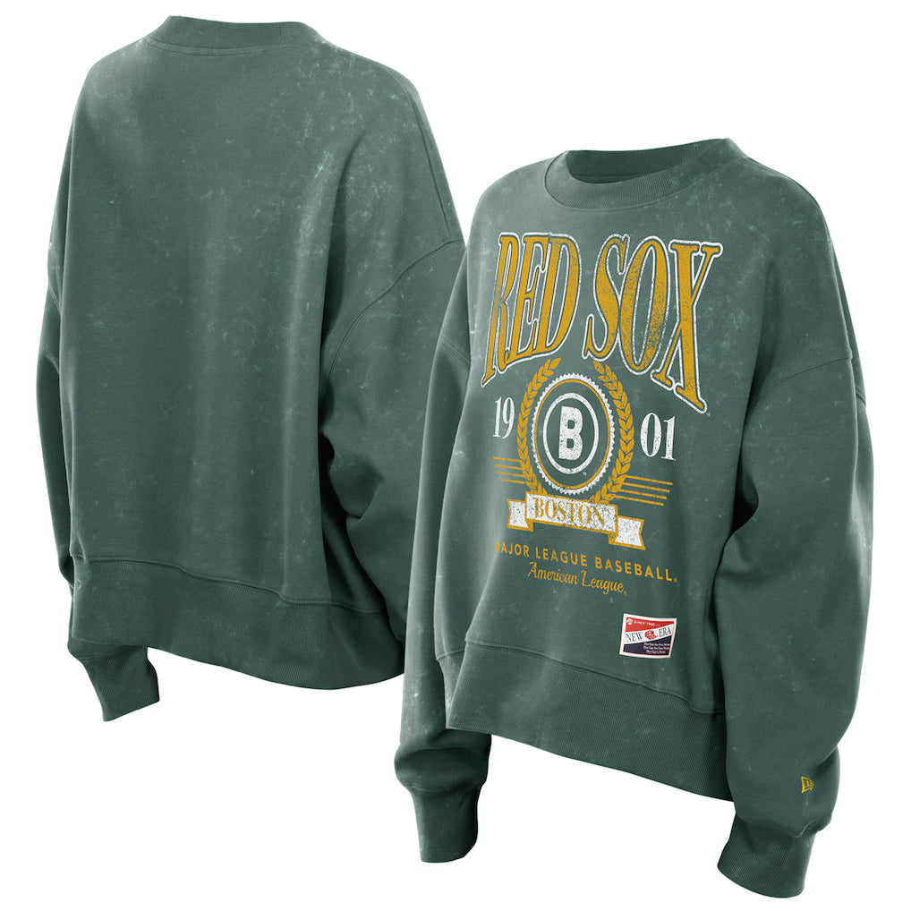 Women's Boston Red Sox New Era Green 2025 Pullover Sweatshirt Clanton Jacket