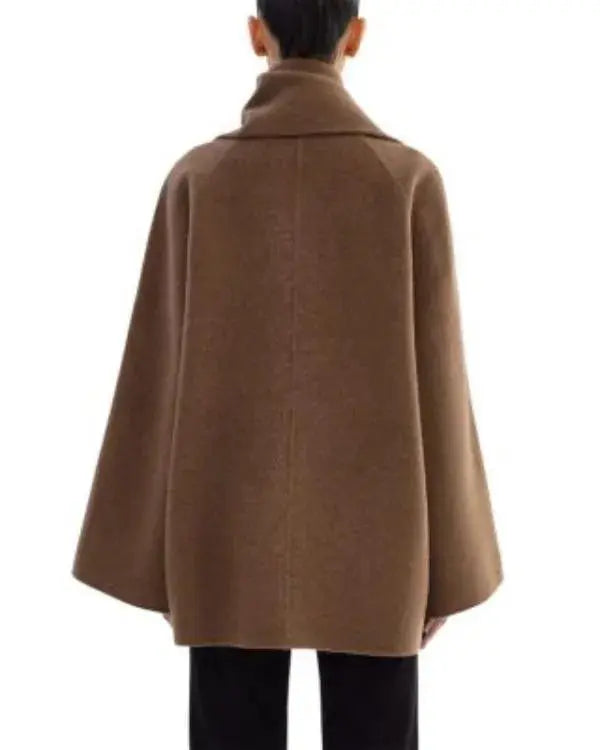 Women’s Brown Woolen Scarf Coat
