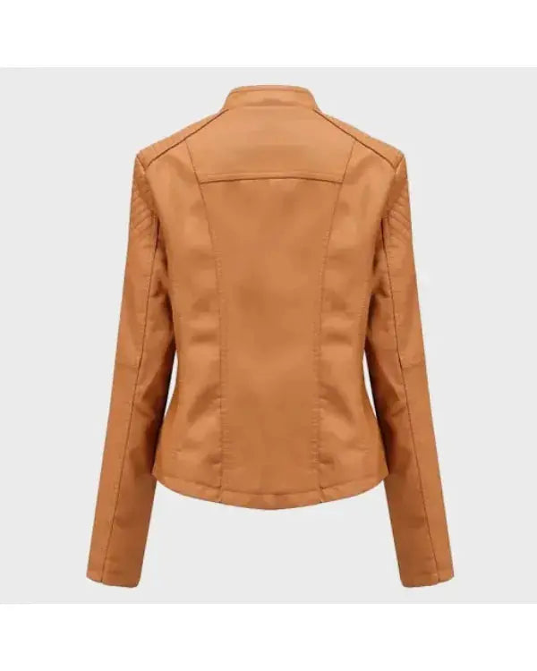 Women’s Tan Brown Blazer Style Leather Jacket