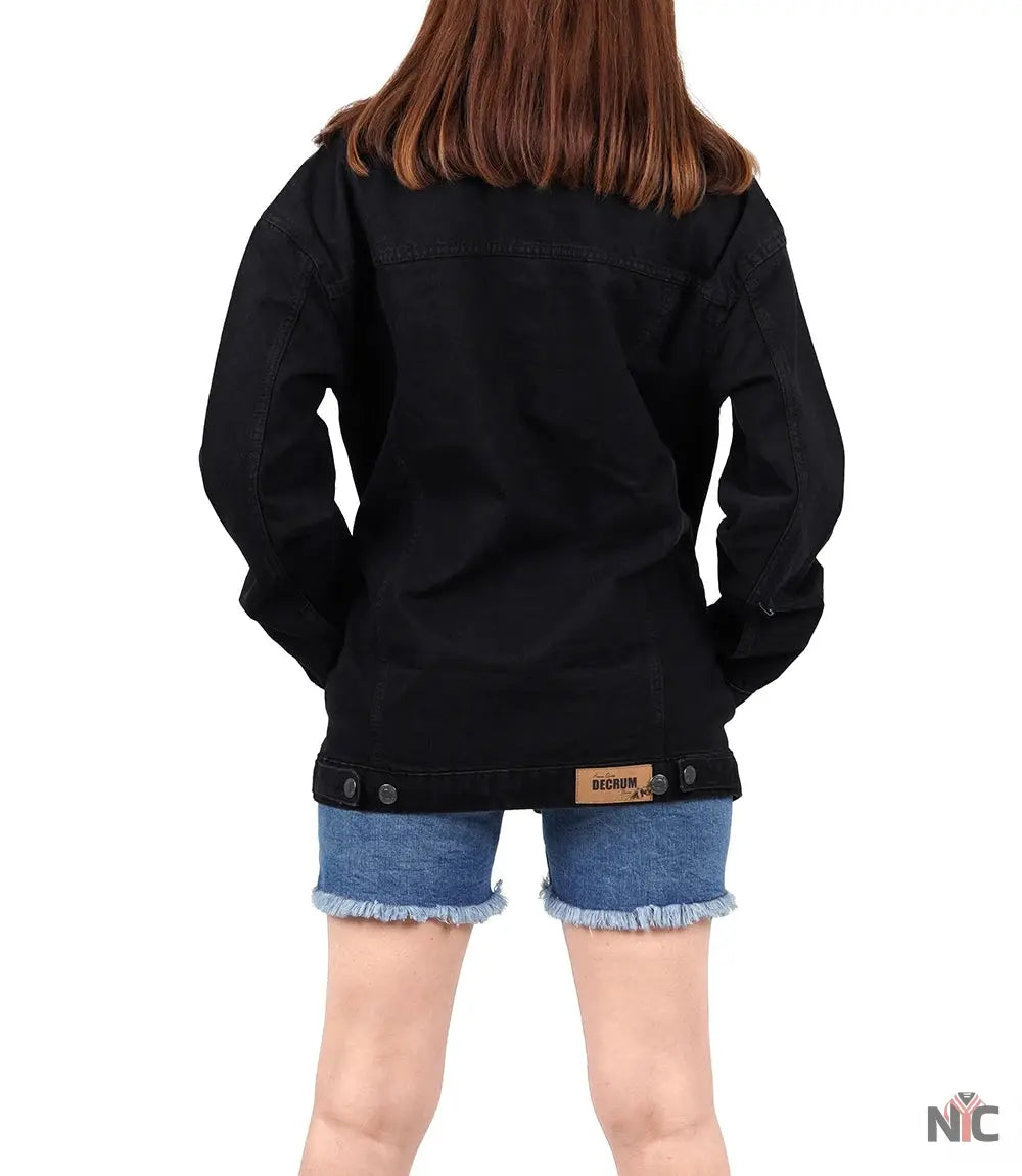 Womens Oversized Black Denim Jacket Clanton Jacket