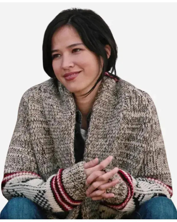 Yellowstone S05 Kelsey Asbille Grey Aztec Print Cardigan