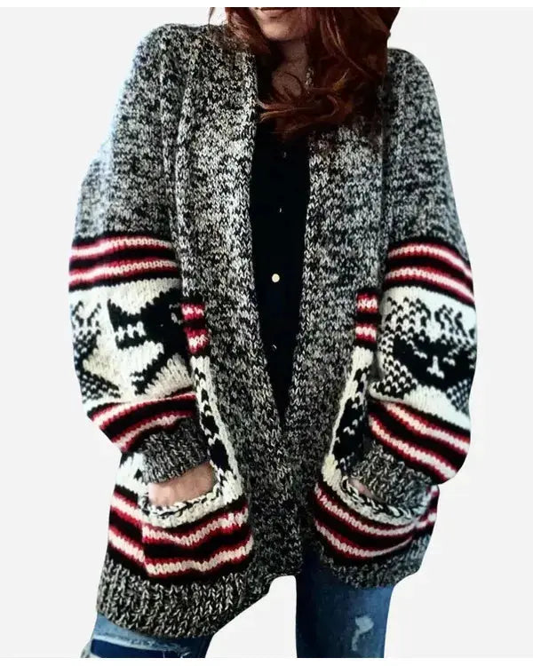 Yellowstone S05 Kelsey Asbille Grey Aztec Print Cardigan
