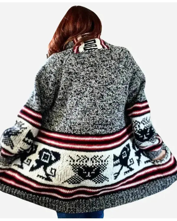Yellowstone S05 Kelsey Asbille Grey Aztec Print Cardigan