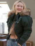 Zara Larsson Up Close Green Puffer Jacket