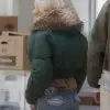 Zara Larsson Up Close Green Puffer Jacket