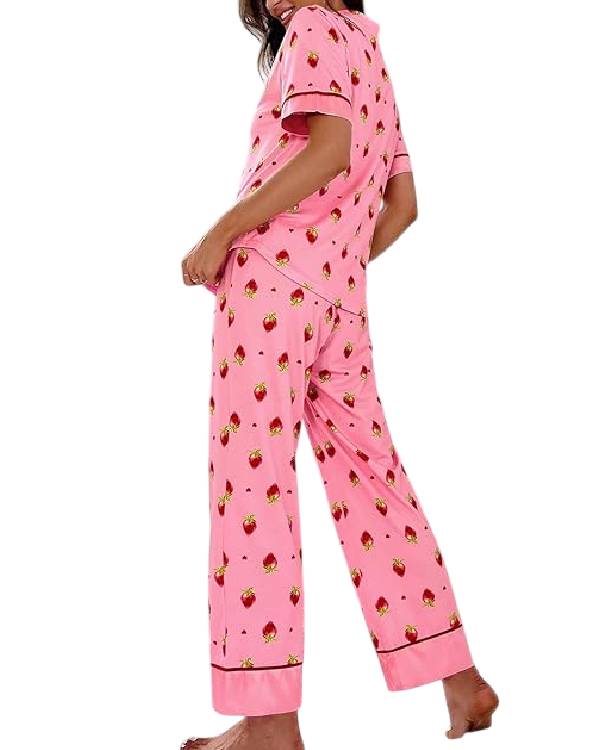 Minding Your Business Clarissa Cozzoni Strawberry Printed Pajama