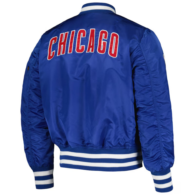 Men’s Chicago Cubs New Era x Alpha Industries Reversible Full-Zip Bomber Jacket Clanton Jacket
