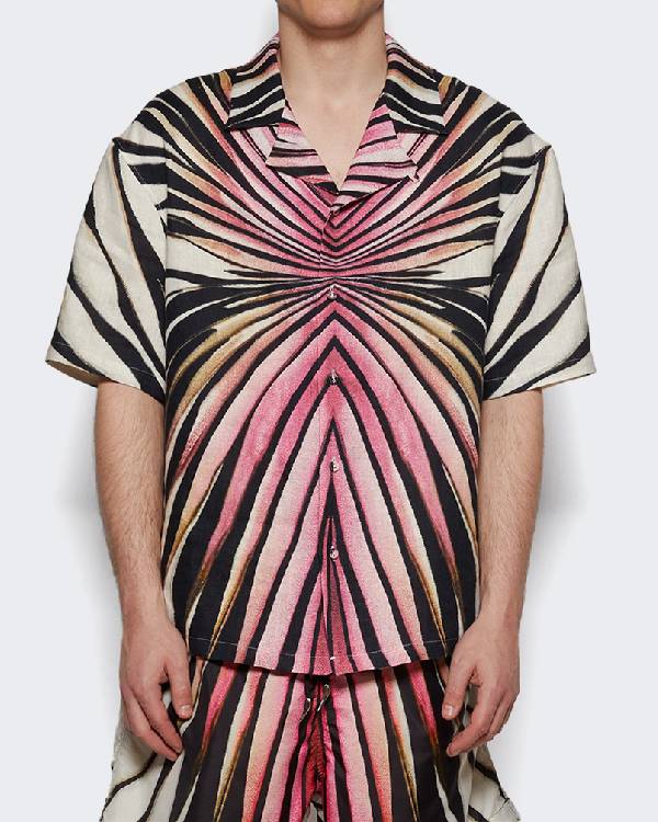 E! News Travis Kelce Pink Printed Shirt Clanton Jacket