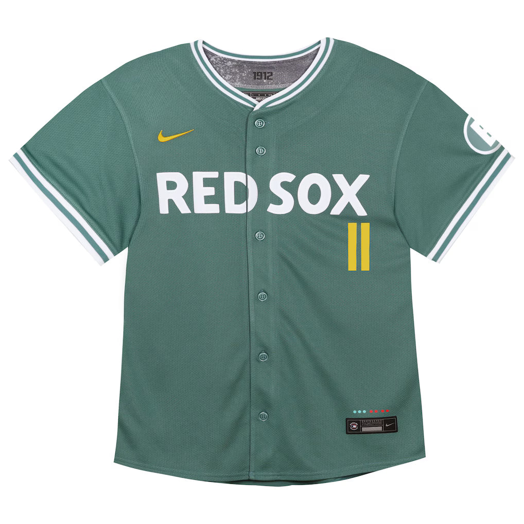 Infant Boston Red Sox Rafael Devers Nike Green 2025 City Connect Limited Player Jersey Kansas Jacket