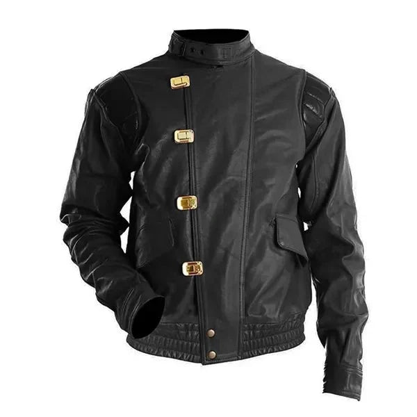 Men’s Akira Kaneda Capsule Black Leather Jacket Clanton Jacket