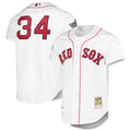 Men's Boston Red Sox David Ortiz Mitchell & Ness White Cooperstown Collection Authentic Jersey Kansas Jacket