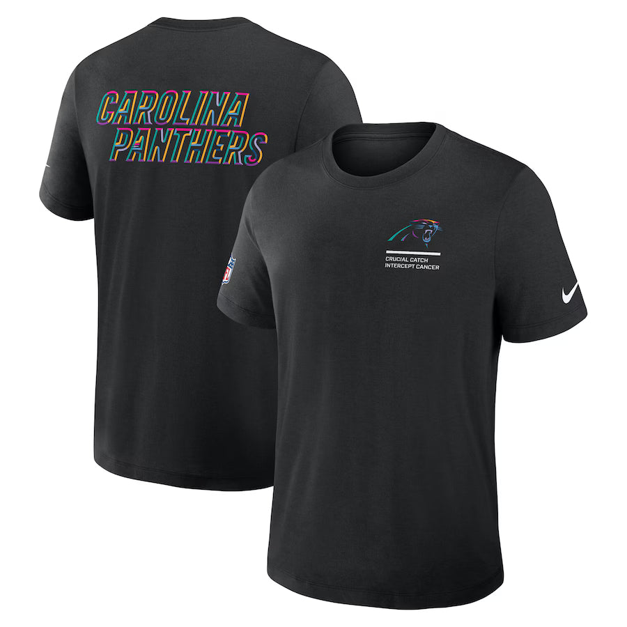 Carolina Panthers Nike Black 2025 NFL Crucial Catch Tri-Blend Dri-FIT T-Shirt Trendy Layer