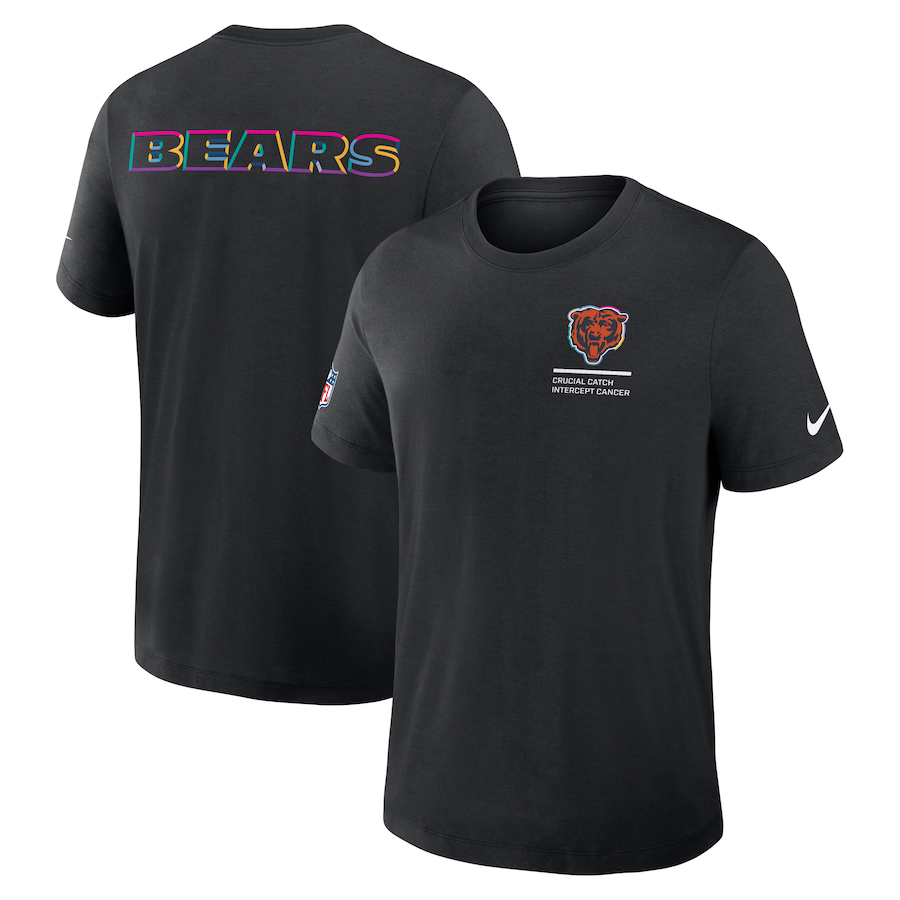 Chicago Bears Nike Black 2025 NFL Crucial Catch Tri-Blend Dri-FIT T-Shirt Trendy Layer