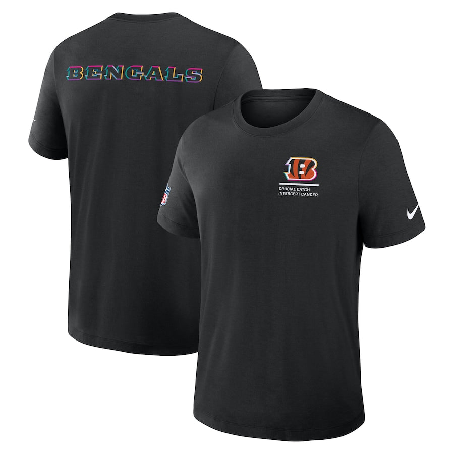 Cincinnati Bengals Nike Black 2025 NFL Crucial Catch Tri-Blend Dri-FIT T-Shirt Trendy Layer