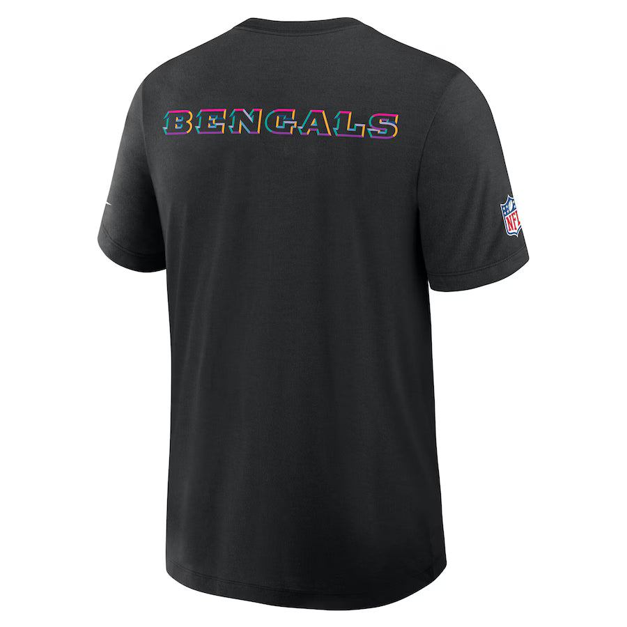 Cincinnati Bengals Nike Black 2025 NFL Crucial Catch Tri-Blend Dri-FIT T-Shirt Trendy Layer