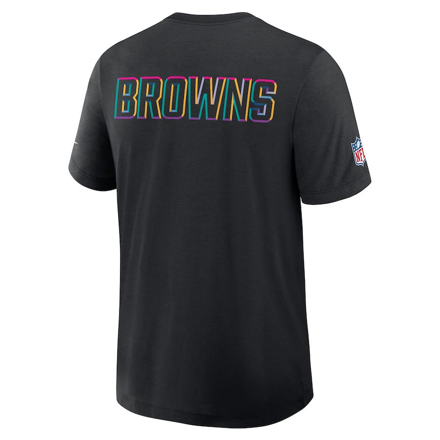 Cleveland Browns Nike Black 2025 NFL Crucial Catch Tri-Blend Dri-FIT T-Shirt Trendy Layer