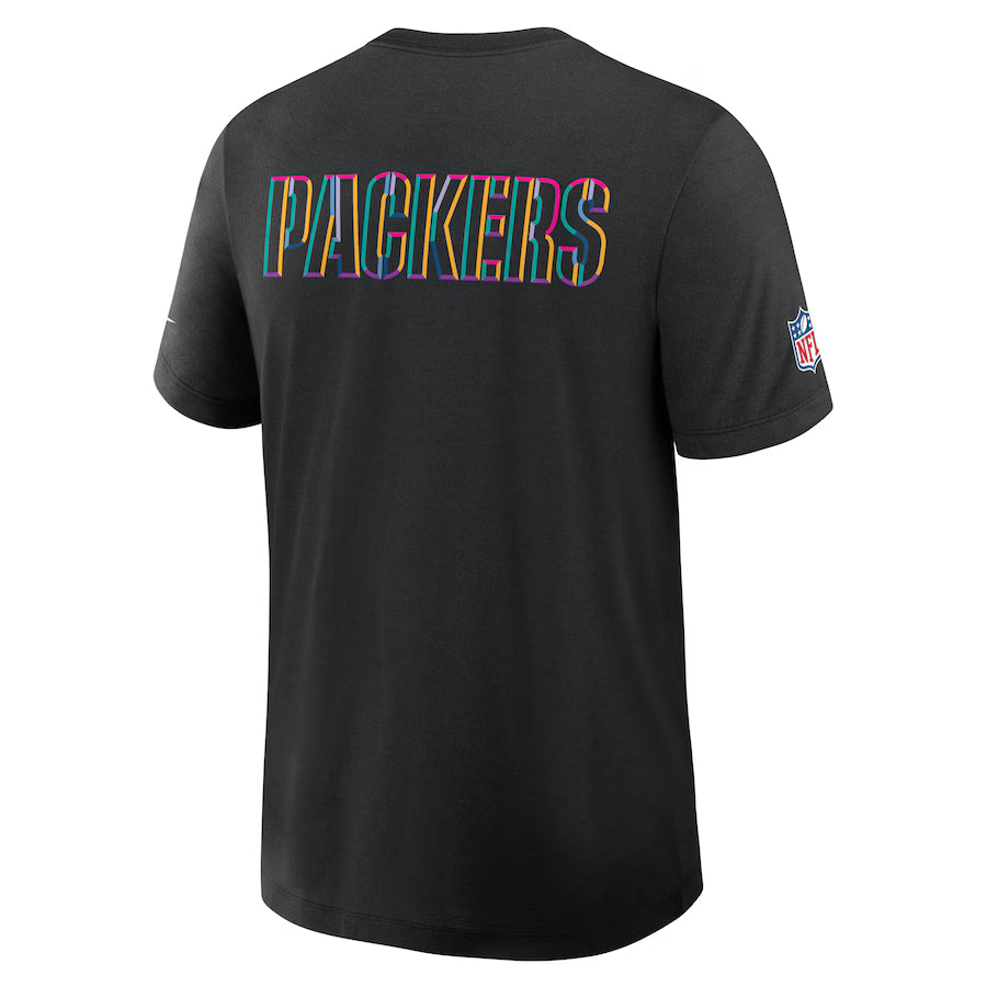 Green Bay Packers Nike Black 2025 NFL Crucial Catch Tri-Blend Dri-FIT T-Shirt Trendy Layer