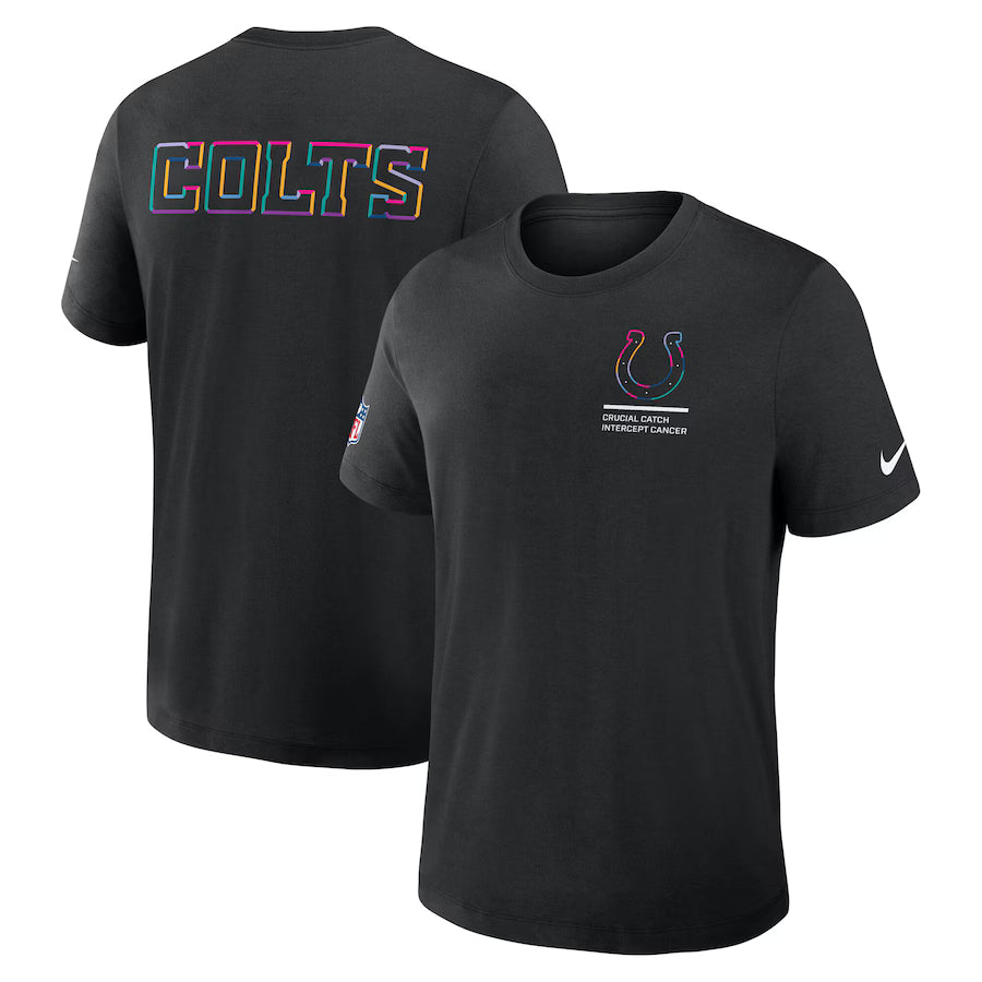 Indianapolis Colts Nike Black 2025 NFL Crucial Catch Tri-Blend Dri-FIT T-Shirt Trendy Layer