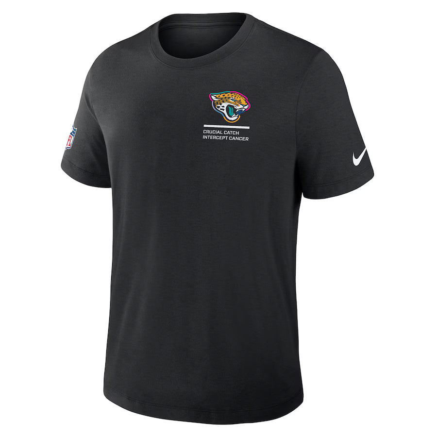 Jacksonville Jaguars Nike Black 2025 NFL Crucial Catch Tri-Blend Dri-FIT T-Shirt Trendy Layer