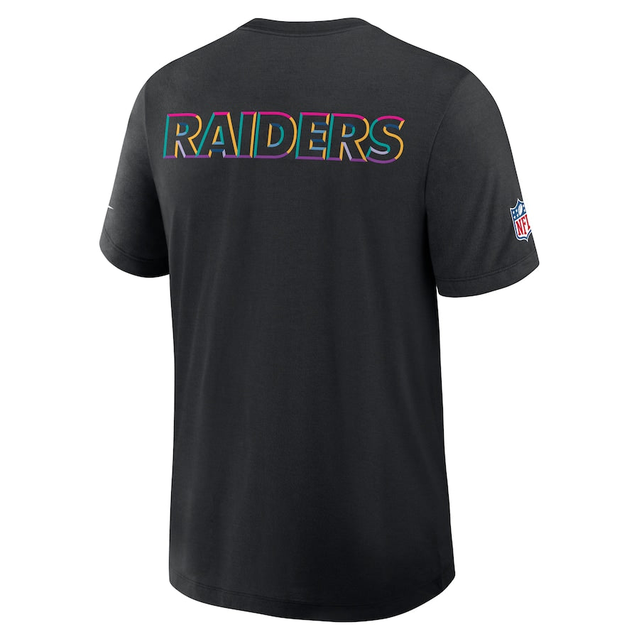 Las Vegas Raiders Nike Black 2025 NFL Crucial Catch Tri-Blend Dri-FIT T-Shirt Trendy Layer