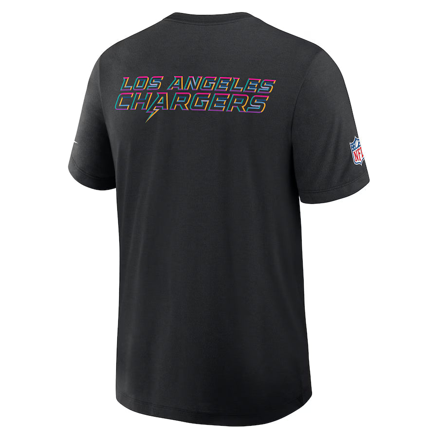 Los Angeles Chargers Nike Black 2025 NFL Crucial Catch Tri-Blend Dri-FIT T-Shirt Trendy Layer