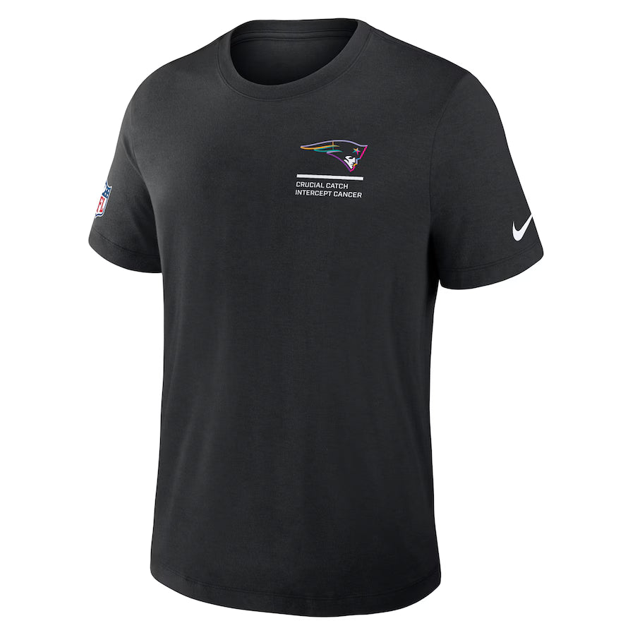 New England Patriots Nike Black 2025 NFL Crucial Catch Tri-Blend Dri-FIT T-Shirt Trendy Layer