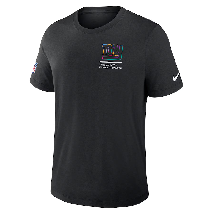 New York Giants Nike Black 2025 NFL Crucial Catch Tri-Blend Dri-FIT T-Shirt Trendy Layer