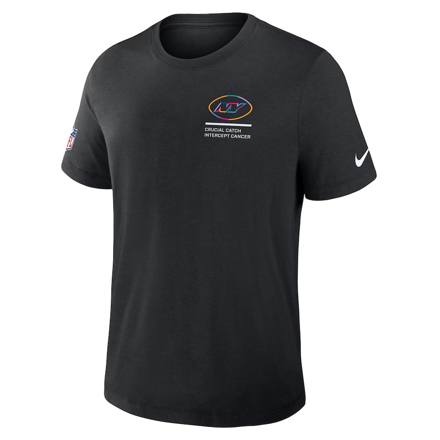 New York Jets Nike Black 2025 NFL Crucial Catch Tri-Blend Dri-FIT T-Shirt Trendy Layer