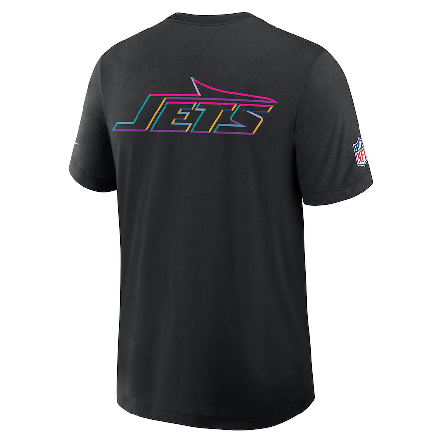 New York Jets Nike Black 2025 NFL Crucial Catch Tri-Blend Dri-FIT T-Shirt Trendy Layer
