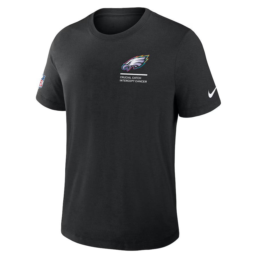 Philadelphia Eagles Nike Black 2025 NFL Crucial Catch Tri-Blend Dri-FIT T-Shirt Trendy Layer