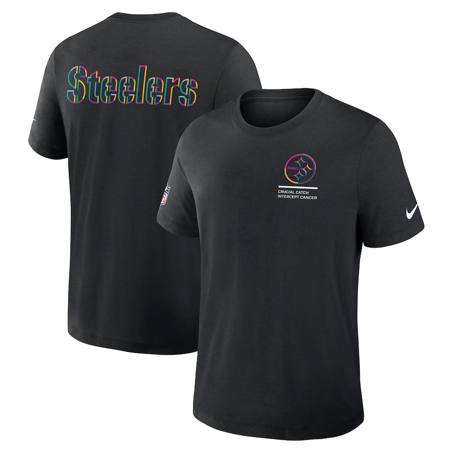 Pittsburgh Steelers Nike Black 2025 NFL Crucial Catch Tri-Blend Dri-FIT T-Shirt Trendy Layer