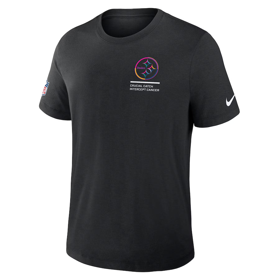 Pittsburgh Steelers Nike Black 2025 NFL Crucial Catch Tri-Blend Dri-FIT T-Shirt Trendy Layer