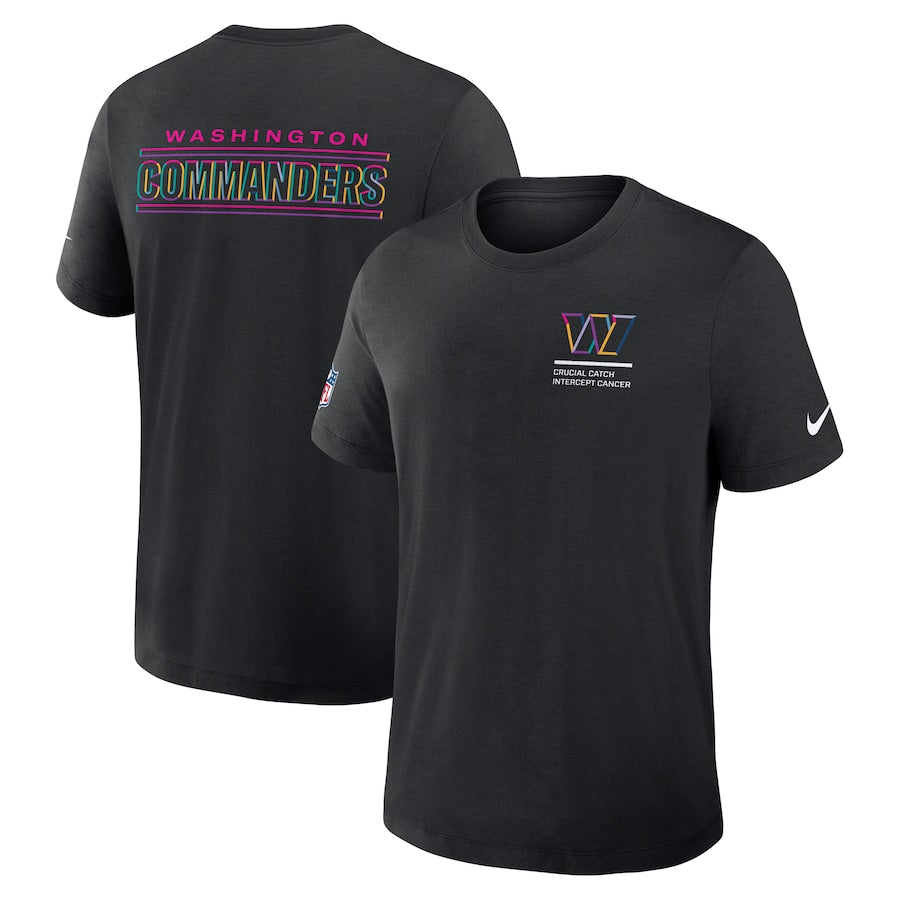 Washington Commanders Nike Black 2025 NFL Crucial Catch Tri-Blend Dri-FIT T-Shirt Trendy Layer