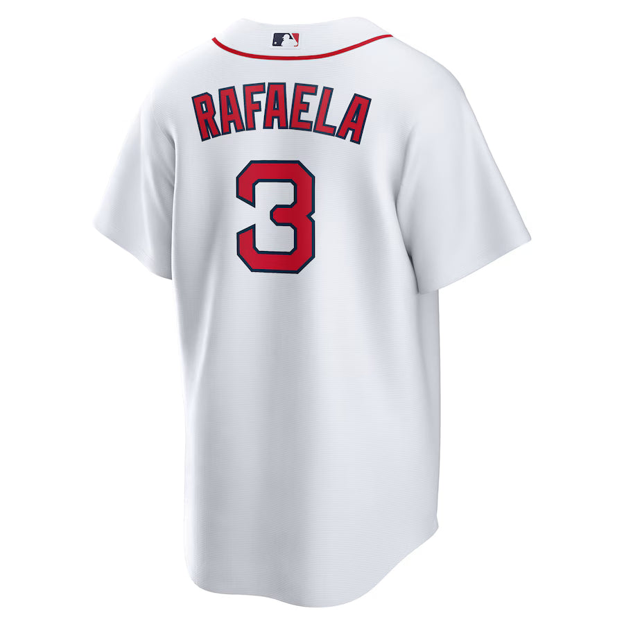 Men's Boston Red Sox Ceddanne Rafaela Nike White Home Replica Jersey Kansas Jacket