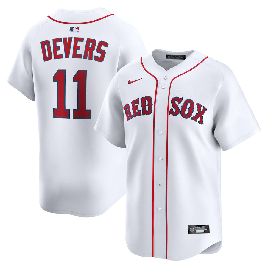 Men's Boston Red Sox Rafael Devers Nike White Home Limited Jersey Kansas Jacket
