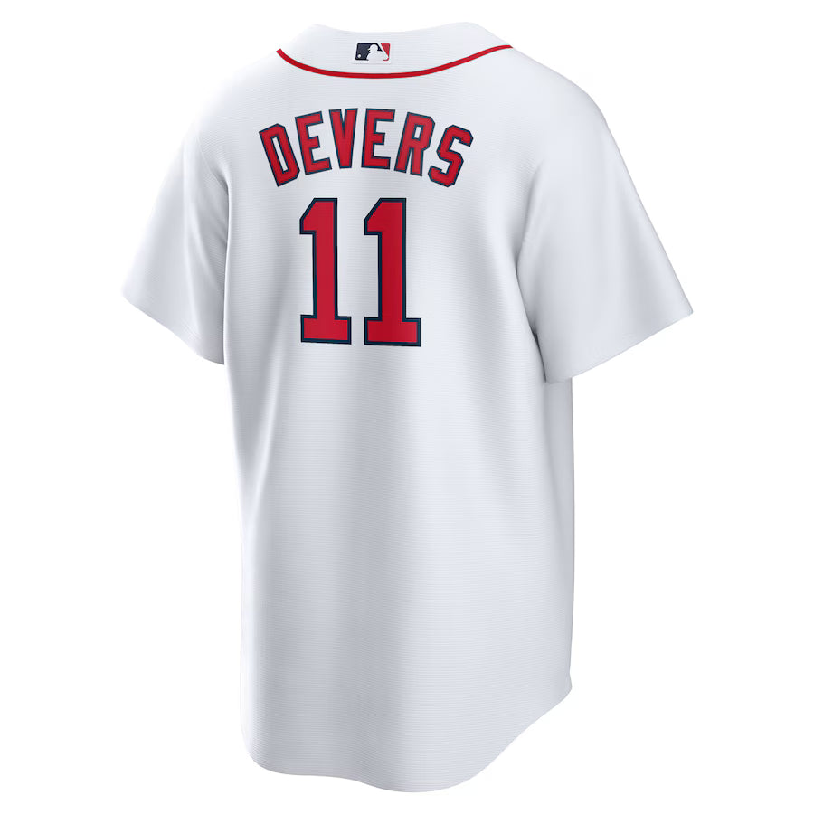 Men's Boston Red Sox Rafael Devers Nike White Home Replica Jersey Kansas Jacket