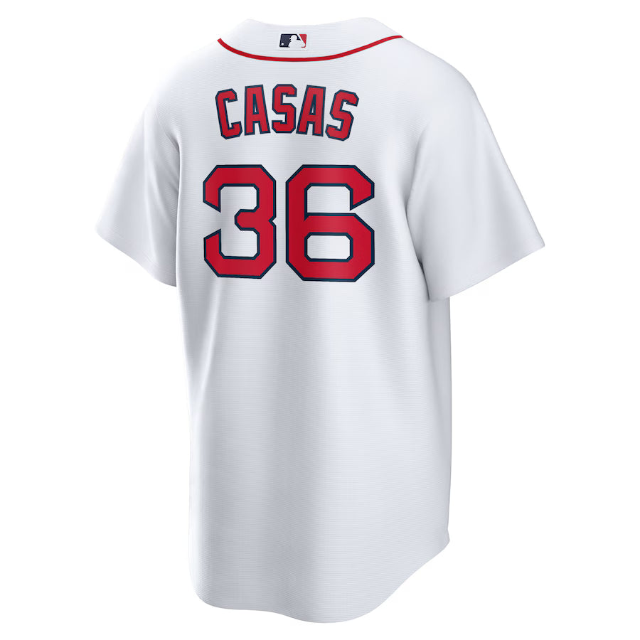 Men's Boston Red Sox Triston Casas Nike White Home Replica Jersey Kansas Jacket