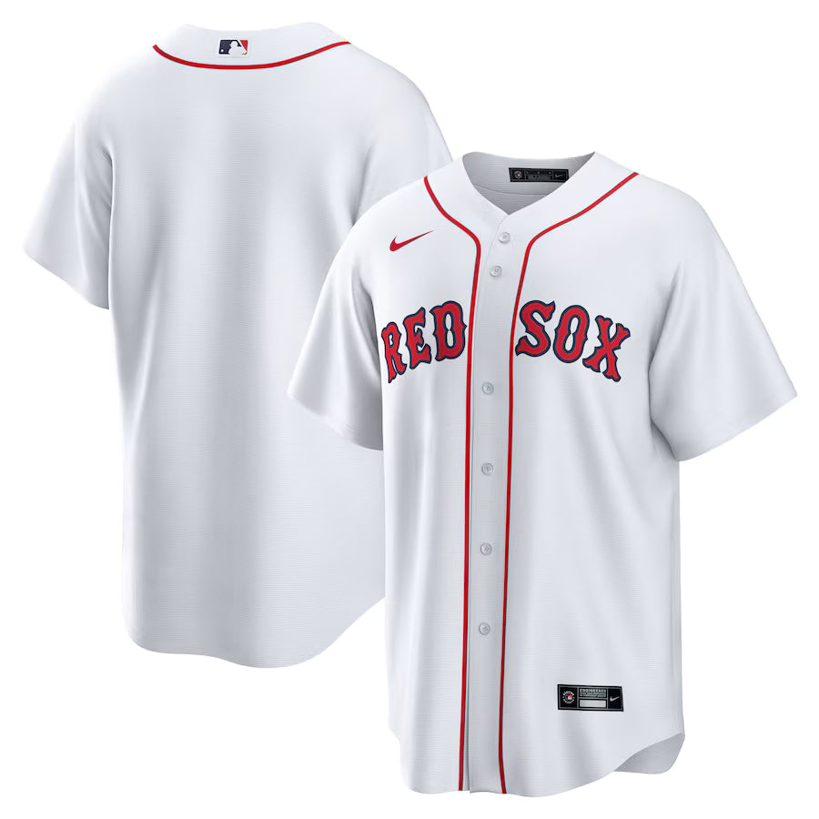 Men's Boston Red Sox Nike White Home Blank Replica Jersey Kansas Jacket