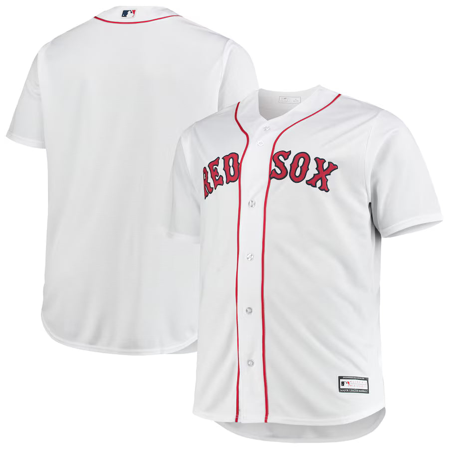 Men's Boston Red Sox White Big & Tall Home Replica Team Jersey Kansas Jacket