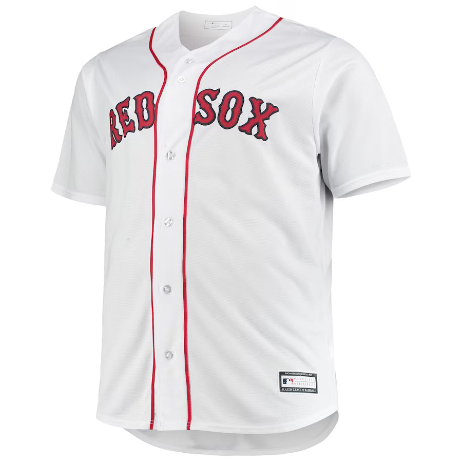 Men's Boston Red Sox White Big & Tall Home Replica Team Jersey Kansas Jacket