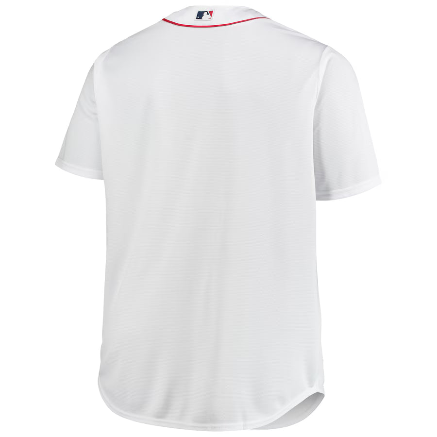 Men's Boston Red Sox White Big & Tall Home Replica Team Jersey Kansas Jacket