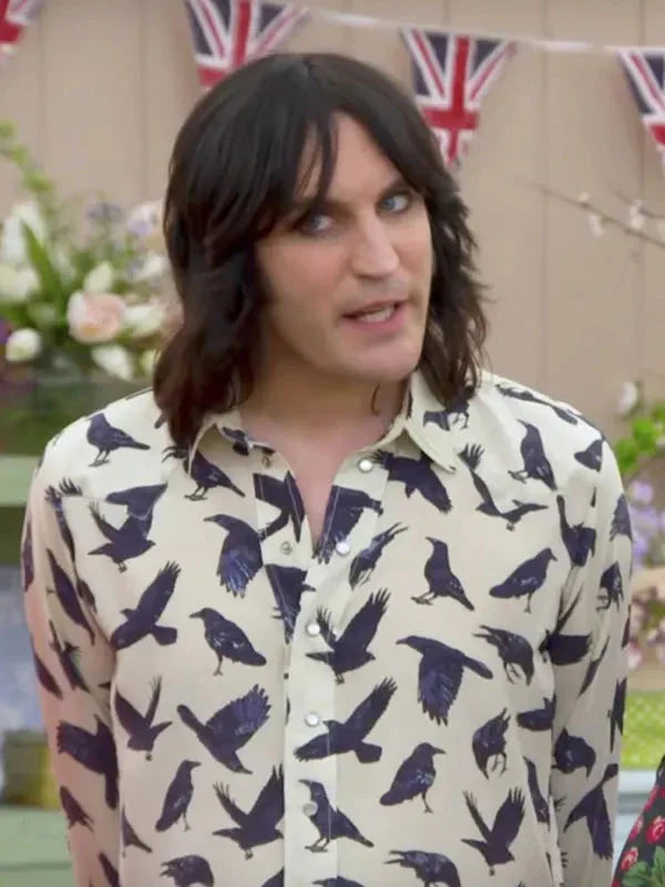Noel Fielding Bird Printed Shirt Clanton Jacket