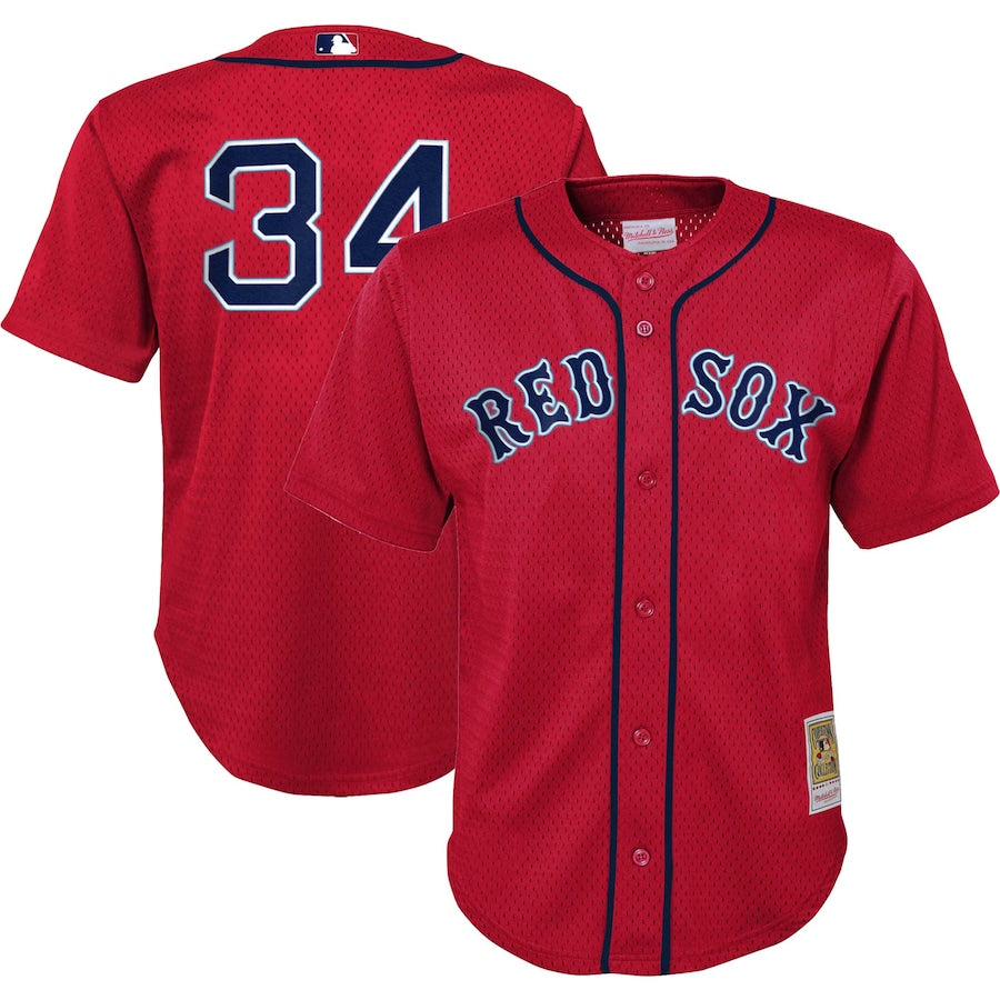 Preschool Boston Red Sox David Ortiz Mitchell & Ness Red Cooperstown Collection Mesh Batting Practice Jersey Kansas Jacket