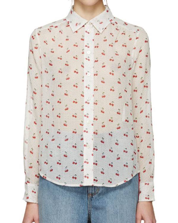 I Love LA Rachel Sennott Cherries Printed Blouse