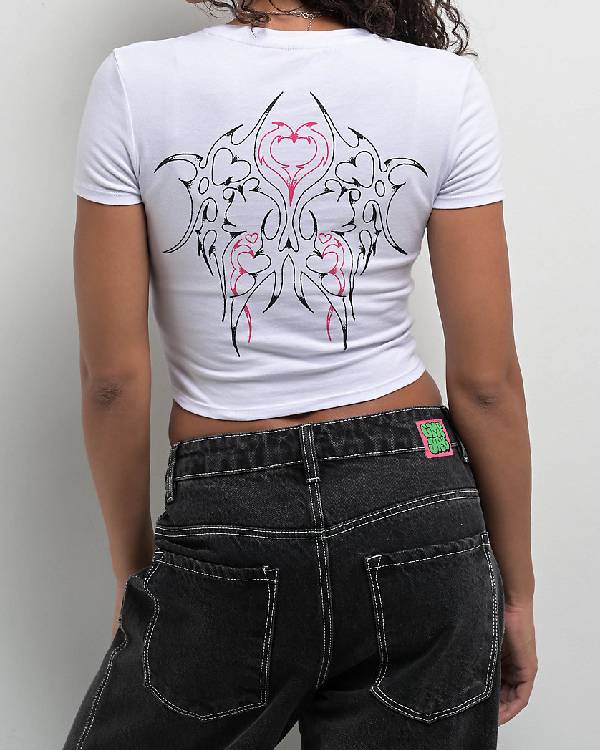 Murder in a Small Town Heart Print Graphic Tee