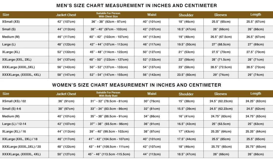 Size chart