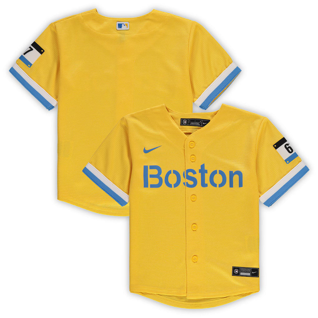 Toddler Nike Gold 2021 MLB City Connect Replica Team Jersey Kansas Jacket