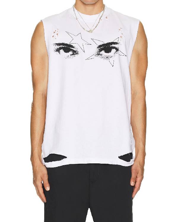 Today Ashton Irwin White Eye Print Tank