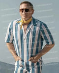 Glass Onion A Knives Out Mystery 2022 Daniel Craig Stripe Shirt